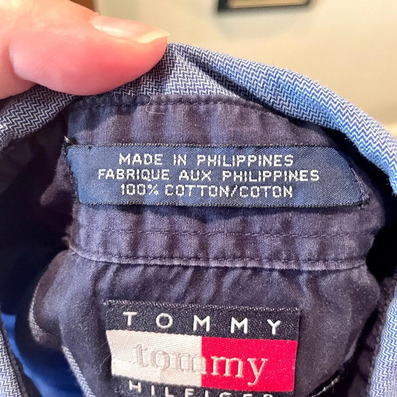 Tommy Hilfiger women sleeveless button cotton chambray top 8 blue coastal beach - Picture 10 of 10